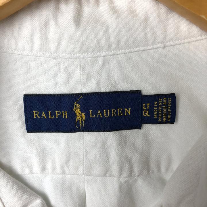 Ralph Lauren long sleeve button down shirt, men's size L cotton white type Vintage Second Hand