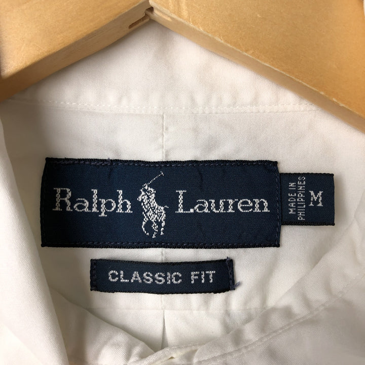 Ralph Lauren Classic Fit short sleeve button down shirt, men's size M cotton pale white type Vintage Second Hand
