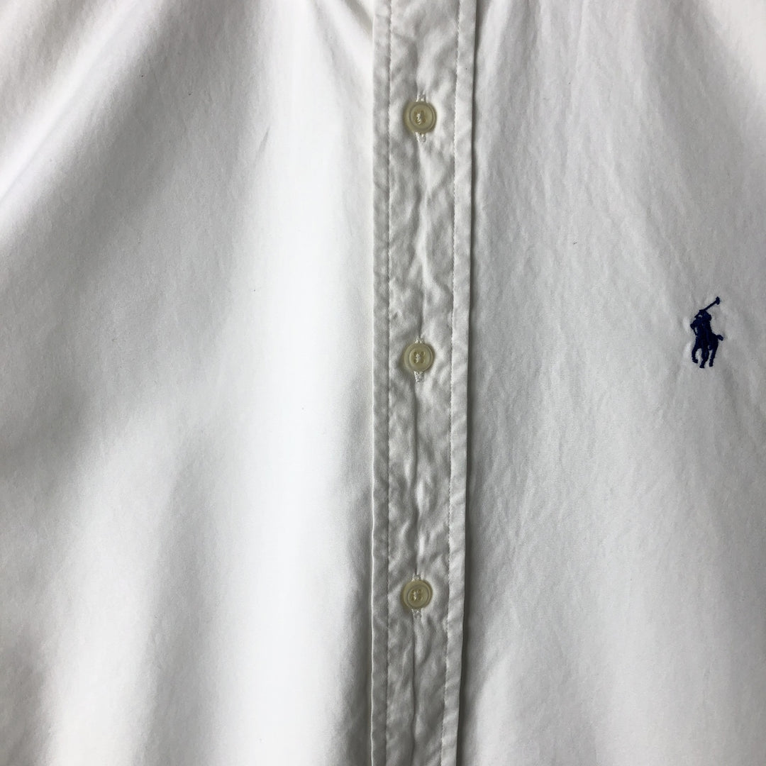 Ralph Lauren Classic Fit short sleeve button down shirt, men's size M cotton pale white type Vintage Second Hand
