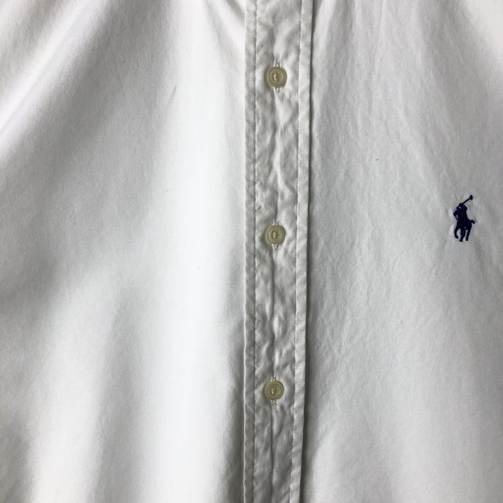 Ralph Lauren Classic Fit short sleeve button down shirt, men's size M cotton pale white type Vintage Second Hand