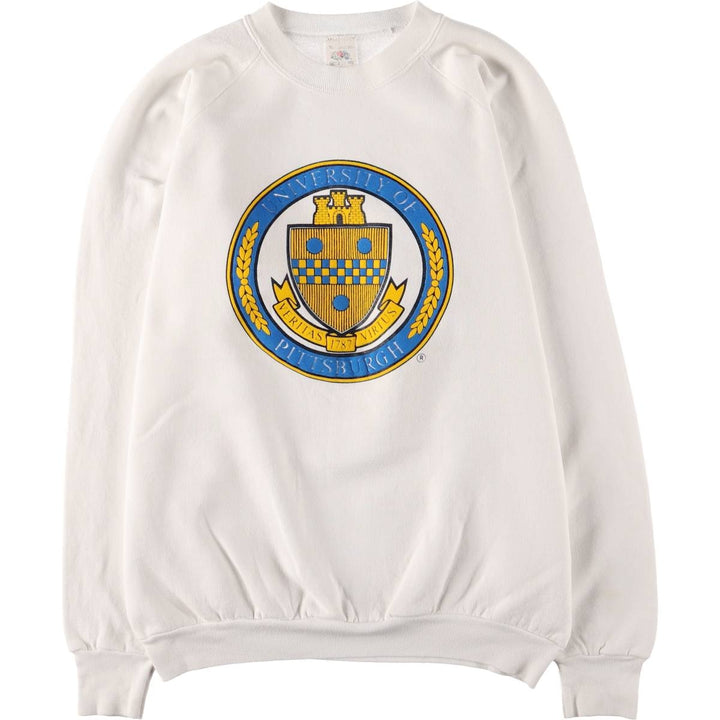 Vintage 1980'S Fruit of the Loom college sweatshirt, made in the USA, size XL, men's unclear white type Vintage Second Hand