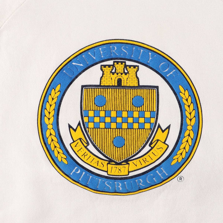 Vintage 1980'S Fruit of the Loom college sweatshirt, made in the USA, size XL, men's unclear white type Vintage Second Hand