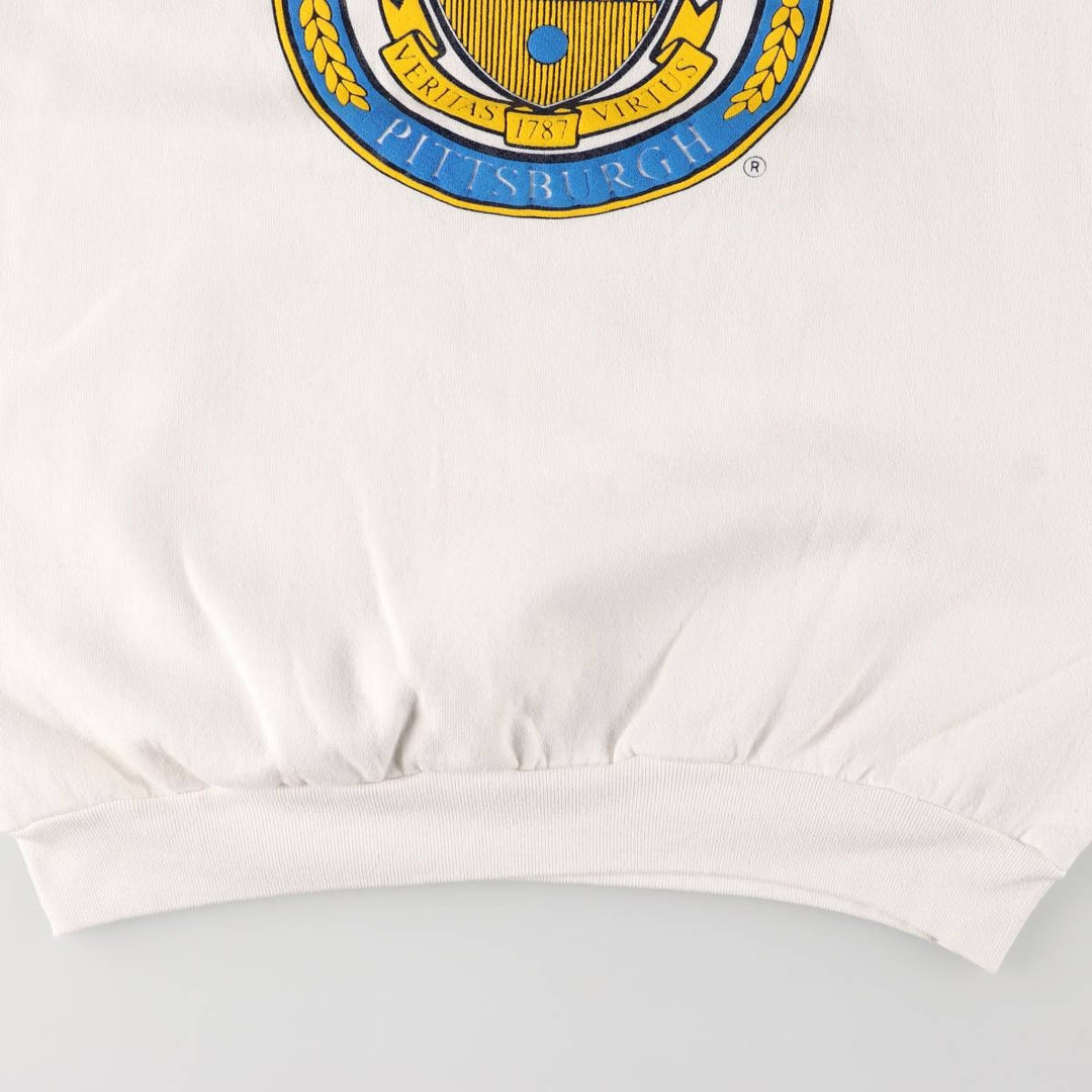 Vintage 1980'S Fruit of the Loom college sweatshirt, made in the USA, size XL, men's unclear white type Vintage Second Hand