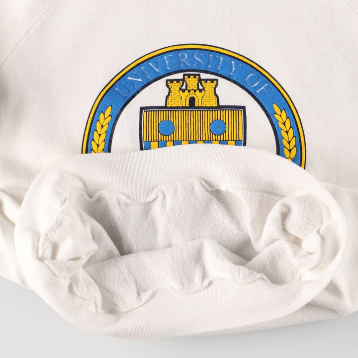 Vintage 1980'S Fruit of the Loom college sweatshirt, made in the USA, size XL, men's unclear white type Vintage Second Hand
