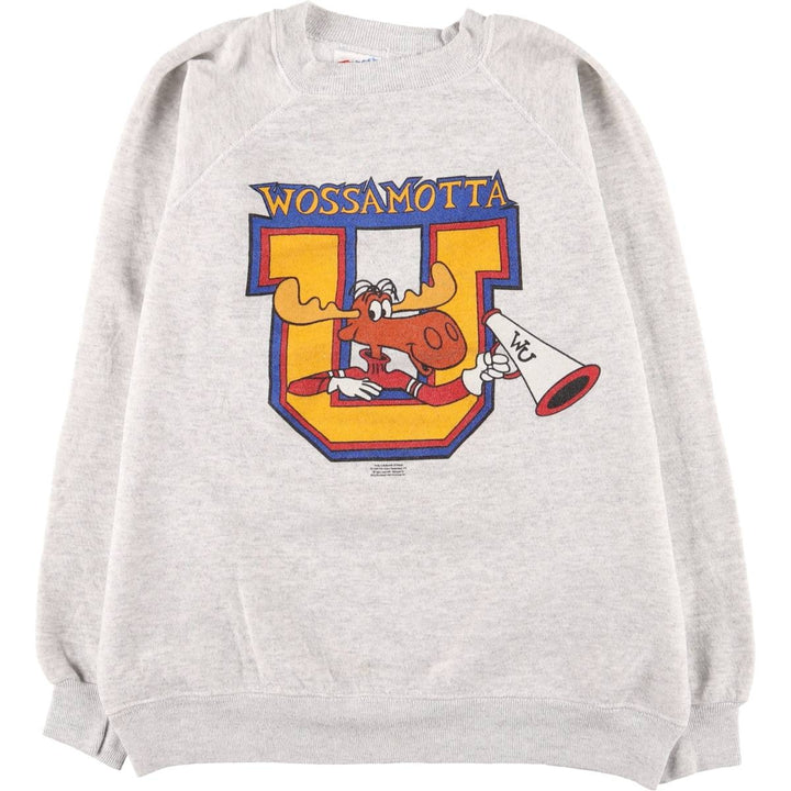 Vintage 90'S Hanes Rocky & Bullwinkle Character Sweatshirt, Men's Size L cotton gray type Vintage Second Hand
