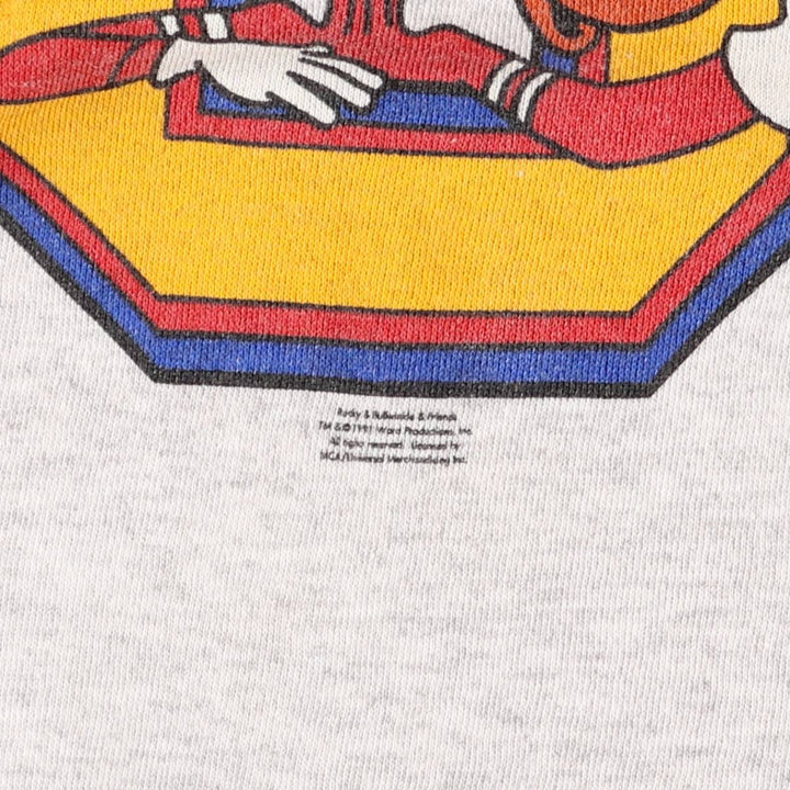 Vintage 90'S Hanes Rocky & Bullwinkle Character Sweatshirt, Men's Size L cotton gray type Vintage Second Hand