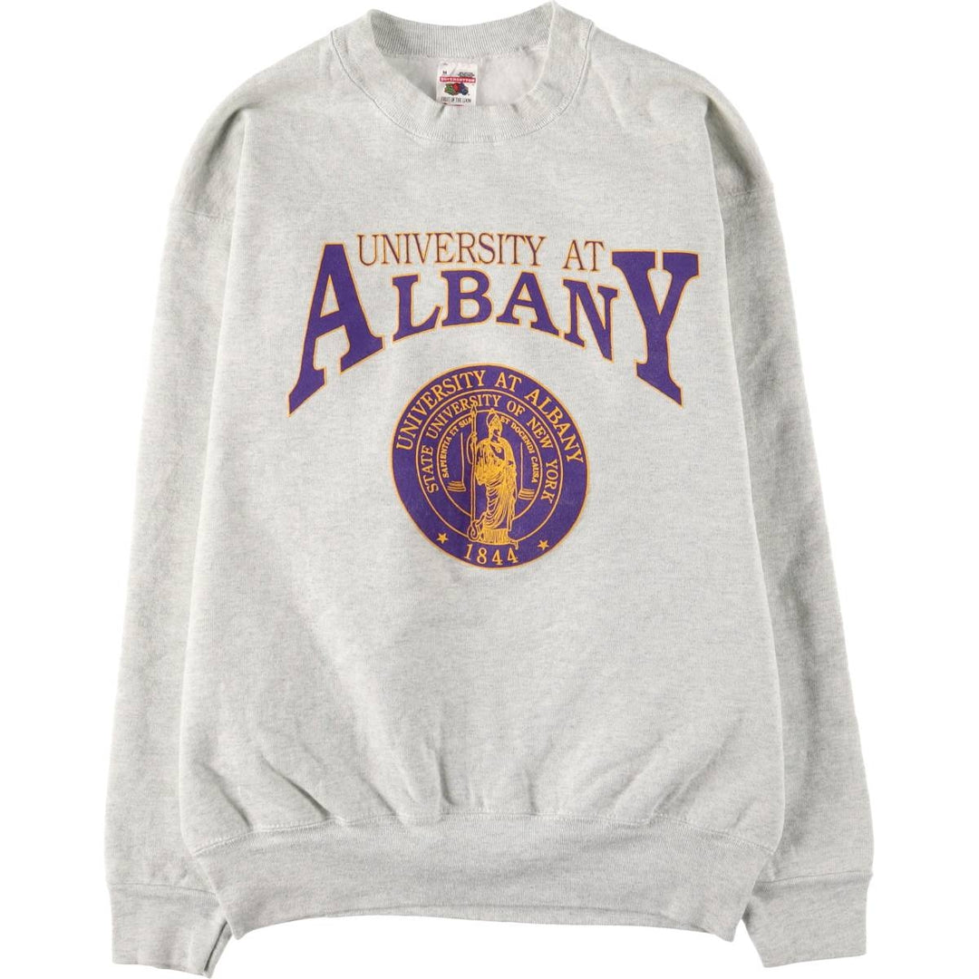Vintage 90'S Fruit of the Loom college sweatshirt, made in the USA, size M, men's cotton gray type Vintage Second Hand