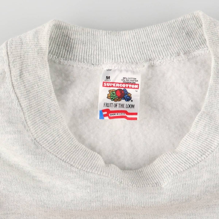 Vintage 90'S Fruit of the Loom college sweatshirt, made in the USA, size M, men's cotton gray type Vintage Second Hand
