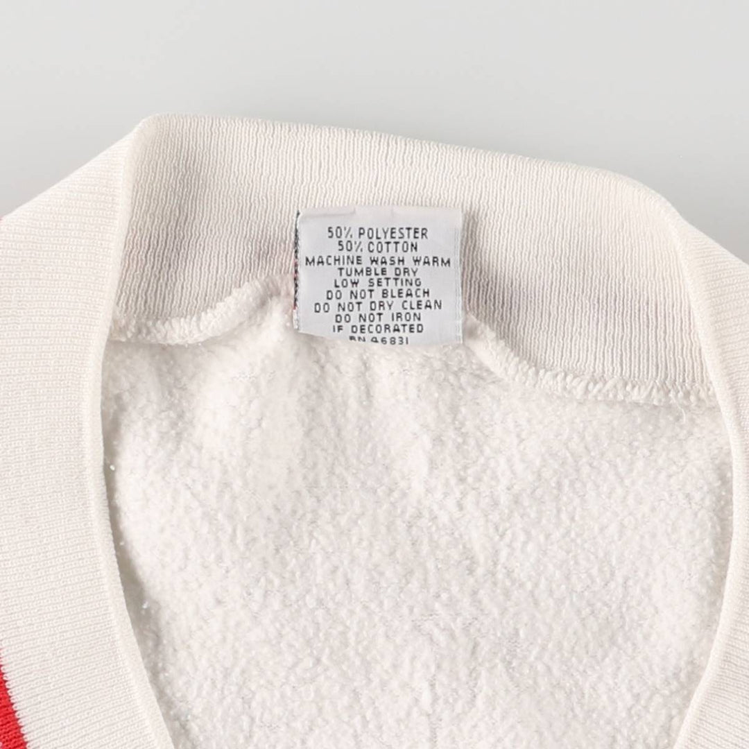 Vintage 80'S SIGNAL V-neck college sweatshirt, made in the USA, size L, men's polyester white type Vintage Second Hand