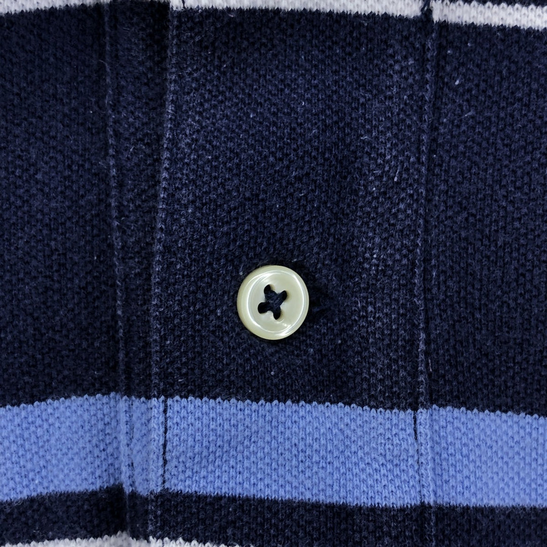 Ralph Lauren POLO by Ralph Lauren Multi-border short sleeve striped polo shirt Men's size L cotton navy blue type Vintage Second Hand