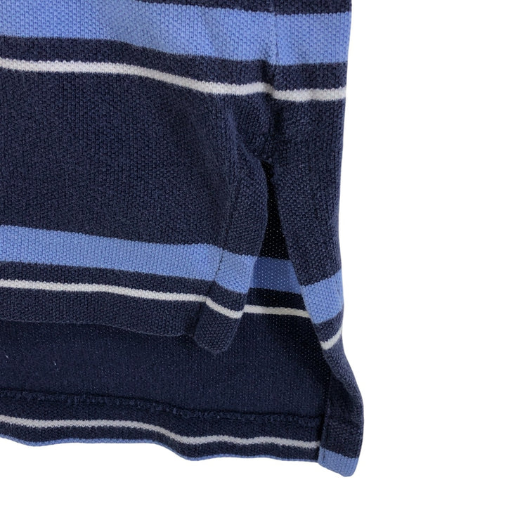 Ralph Lauren POLO by Ralph Lauren Multi-border short sleeve striped polo shirt Men's size L cotton navy blue type Vintage Second Hand