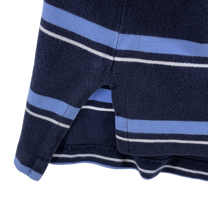 Ralph Lauren POLO by Ralph Lauren Multi-border short sleeve striped polo shirt Men's size L cotton navy blue type Vintage Second Hand
