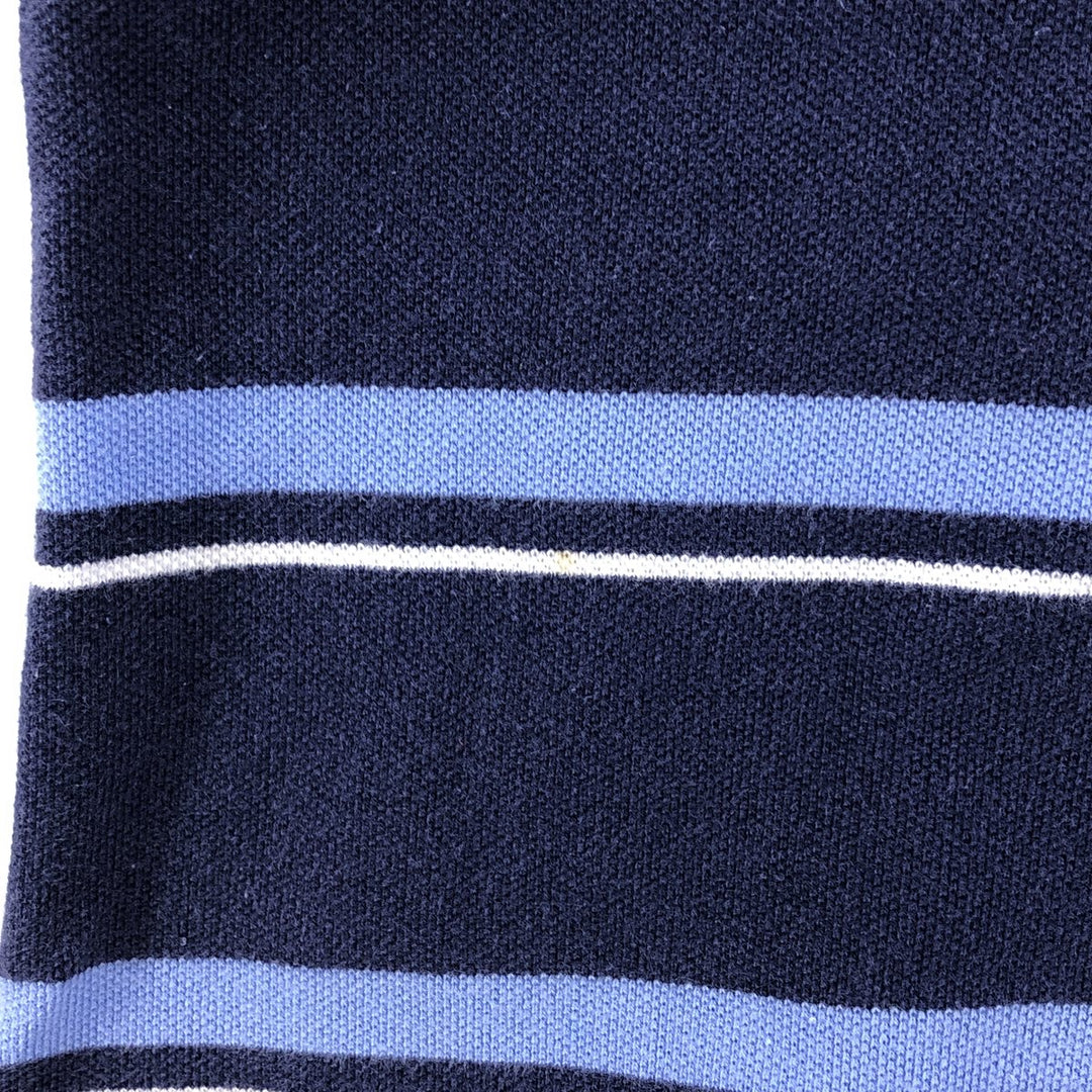 Ralph Lauren POLO by Ralph Lauren Multi-border short sleeve striped polo shirt Men's size L cotton navy blue type Vintage Second Hand