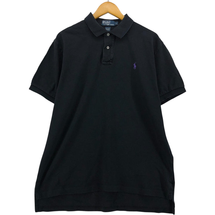 Ralph Lauren POLO by Ralph Lauren short sleeve polo shirt, men's size L cotton black type Vintage Second Hand