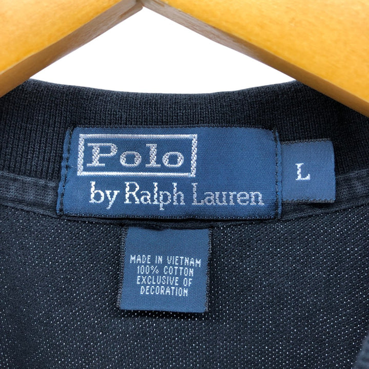 Ralph Lauren POLO by Ralph Lauren short sleeve polo shirt, men's size L cotton black type Vintage Second Hand