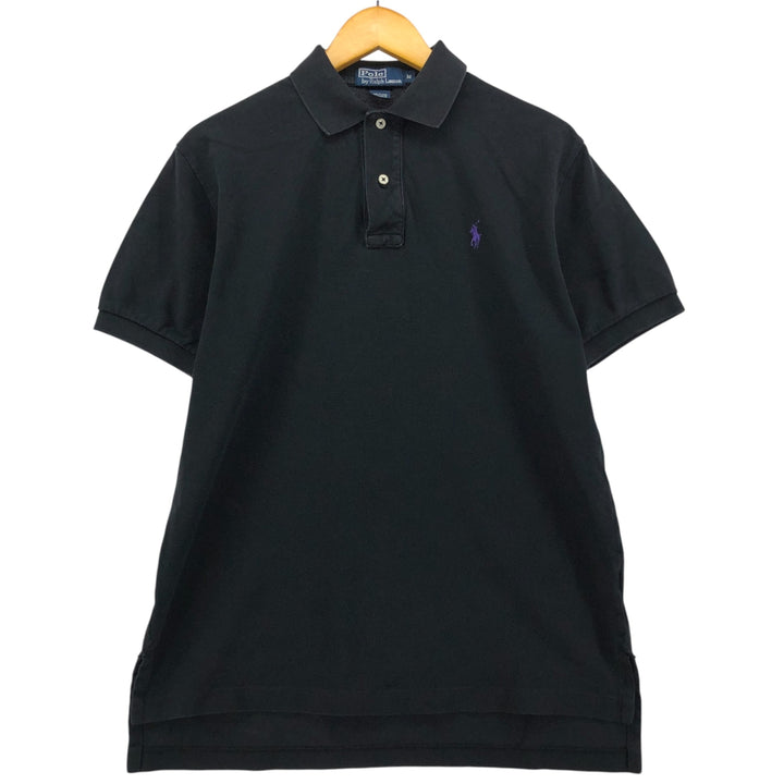 Ralph Lauren POLO by Ralph Lauren short sleeve polo shirt, men's size M cotton black type Vintage Second Hand