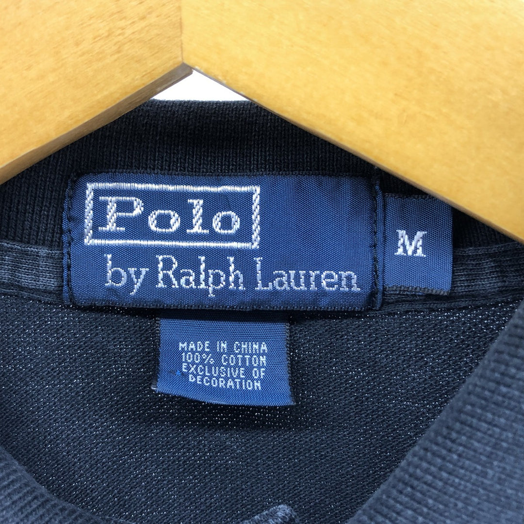 Ralph Lauren POLO by Ralph Lauren short sleeve polo shirt, men's size M cotton black type Vintage Second Hand