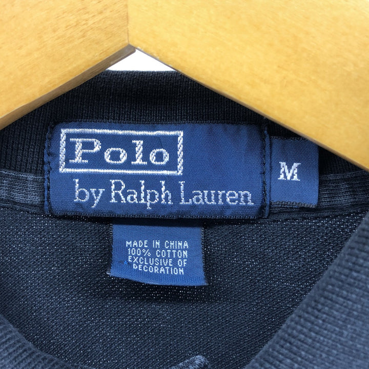 Ralph Lauren POLO by Ralph Lauren short sleeve polo shirt, men's size M cotton black type Vintage Second Hand