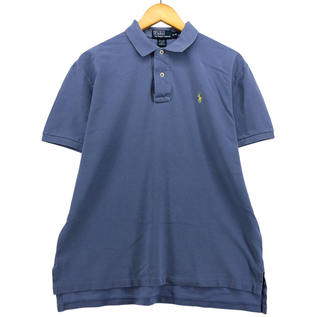 Ralph Lauren POLO by Ralph Lauren short sleeve polo shirt, men's size M cotton Blue type light blue Vintage Second Hand