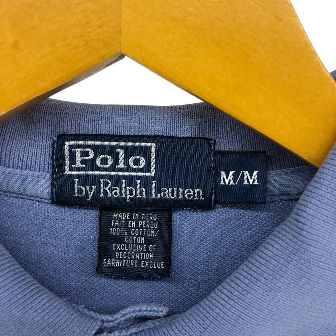 Ralph Lauren POLO by Ralph Lauren short sleeve polo shirt, men's size M cotton Blue type light blue Vintage Second Hand