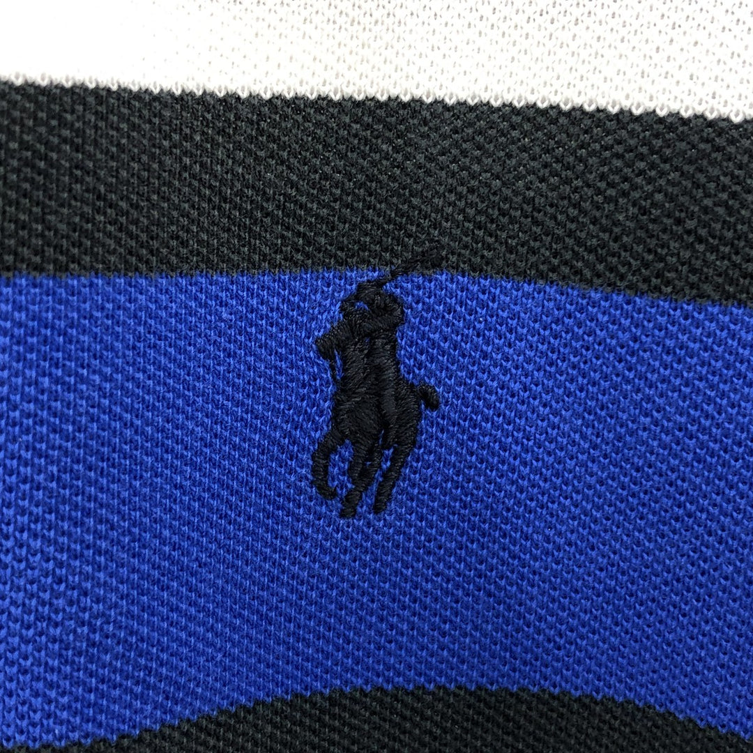 Ralph Lauren POLO GOLF Multi-border short sleeve striped polo shirt Men's XL size cotton blue type Vintage Second Hand