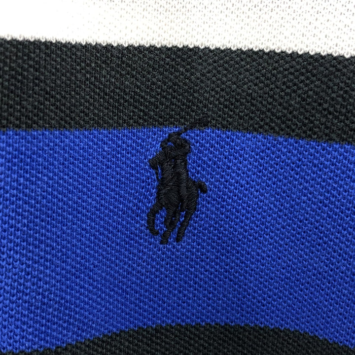 Ralph Lauren POLO GOLF Multi-border short sleeve striped polo shirt Men's XL size cotton blue type Vintage Second Hand