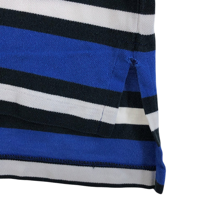 Ralph Lauren POLO GOLF Multi-border short sleeve striped polo shirt Men's XL size cotton blue type Vintage Second Hand