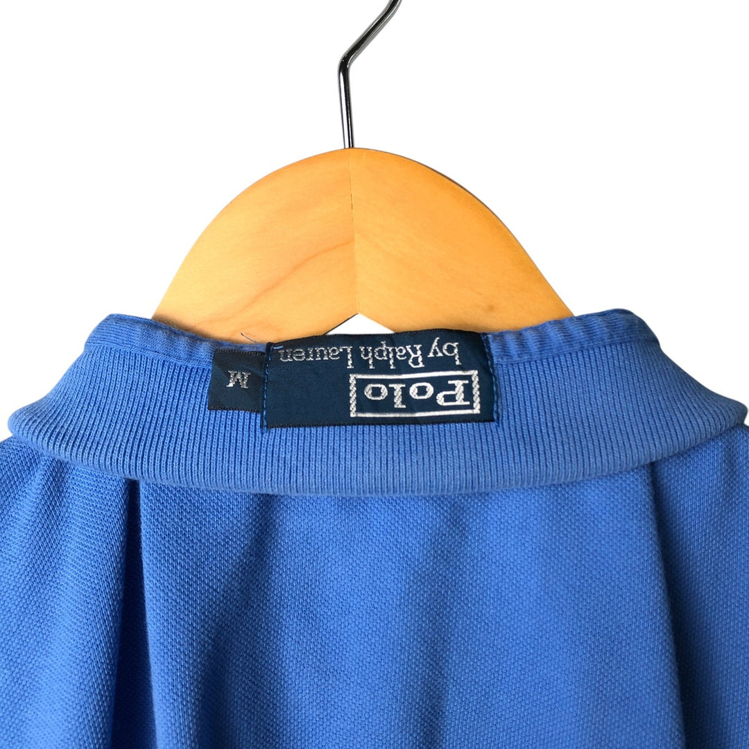 Ralph Lauren POLO by Ralph Lauren short sleeve polo shirt, men's size M cotton Blue type light blue Vintage Second Hand