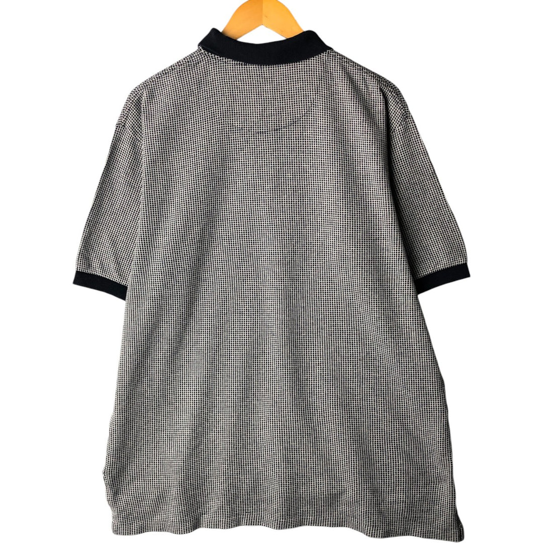 Ralph Lauren POLO by Ralph Lauren short sleeve check polo shirt, men's XL size cotton navy blue type Vintage Second Hand