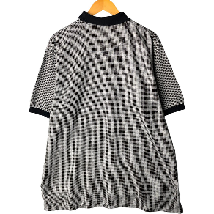 Ralph Lauren POLO by Ralph Lauren short sleeve check polo shirt, men's XL size cotton navy blue type Vintage Second Hand
