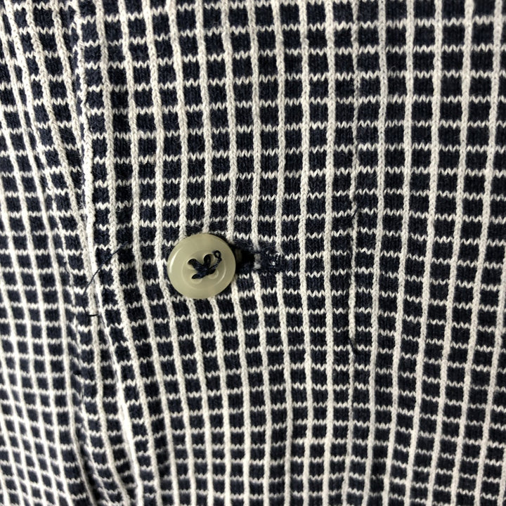 Ralph Lauren POLO by Ralph Lauren short sleeve check polo shirt, men's XL size cotton navy blue type Vintage Second Hand