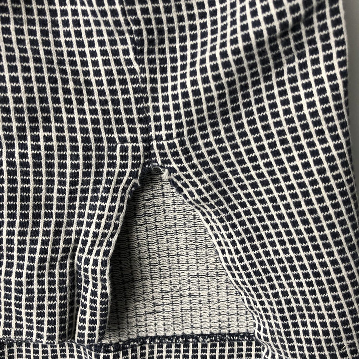 Ralph Lauren POLO by Ralph Lauren short sleeve check polo shirt, men's XL size cotton navy blue type Vintage Second Hand