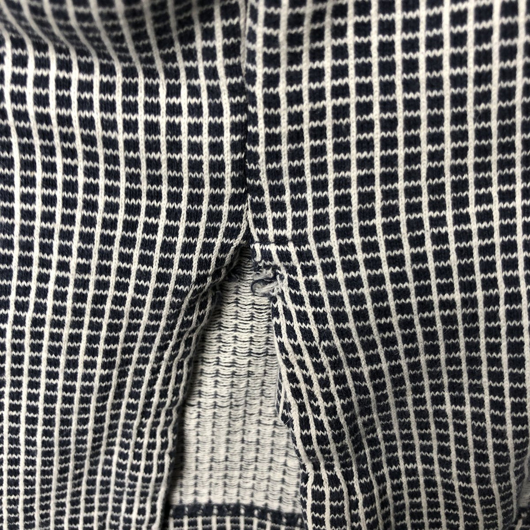 Ralph Lauren POLO by Ralph Lauren short sleeve check polo shirt, men's XL size cotton navy blue type Vintage Second Hand