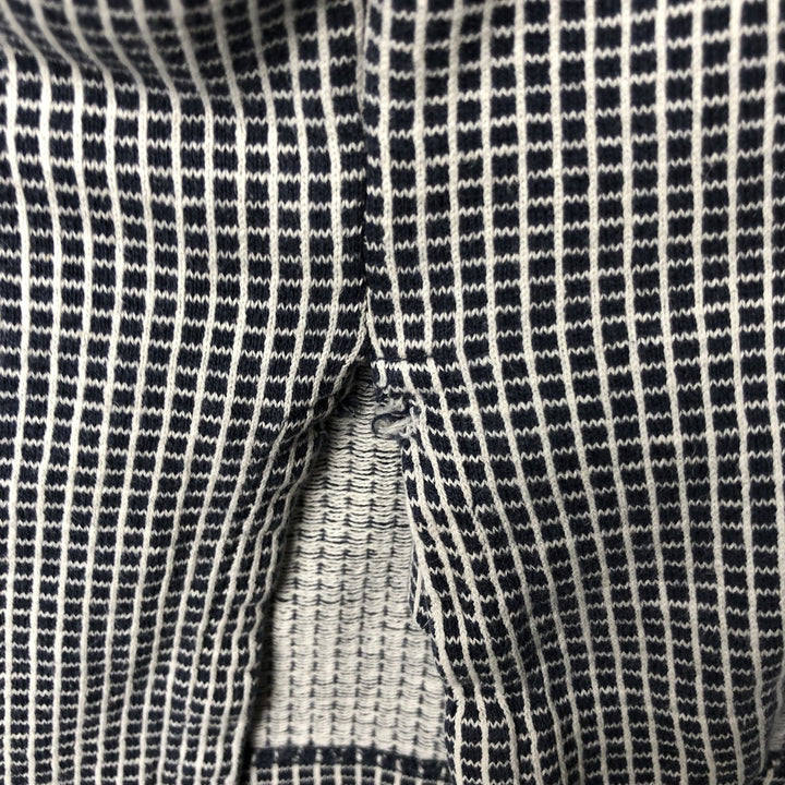Ralph Lauren POLO by Ralph Lauren short sleeve check polo shirt, men's XL size cotton navy blue type Vintage Second Hand