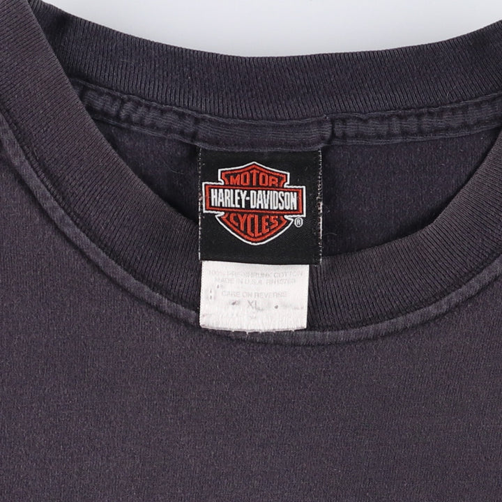 00'S Harley-Davidson Motorcycle Bike T-shirt Made in USA Men's XL cotton black type Vintage Second Hand