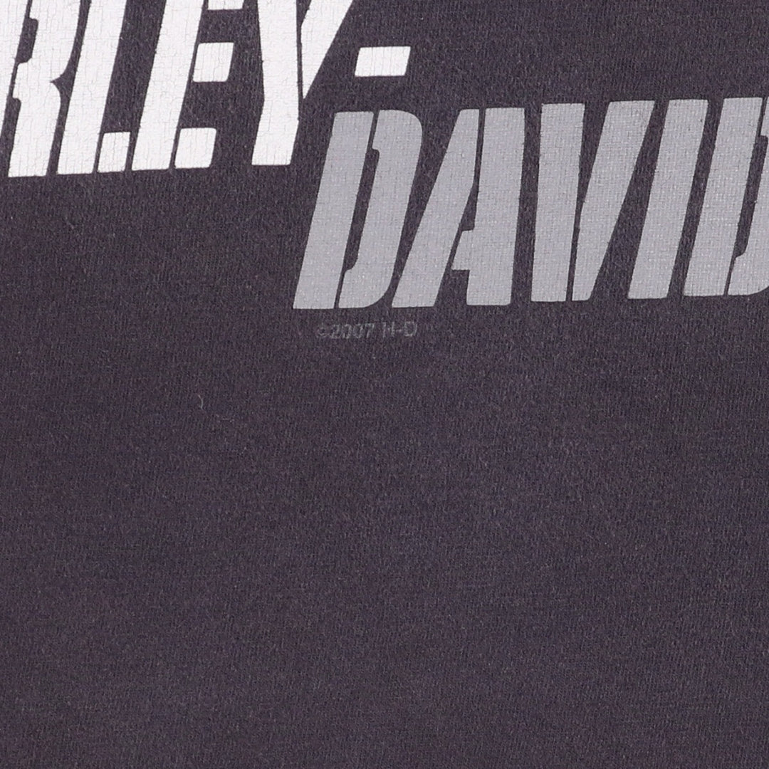 00'S Harley-Davidson Motorcycle Bike T-shirt Made in USA Men's XL cotton black type Vintage Second Hand