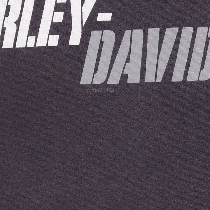 00'S Harley-Davidson Motorcycle Bike T-shirt Made in USA Men's XL cotton black type Vintage Second Hand