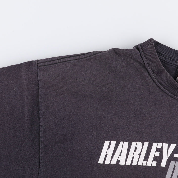 00'S Harley-Davidson Motorcycle Bike T-shirt Made in USA Men's XL cotton black type Vintage Second Hand