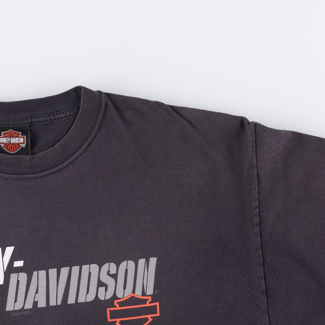 00'S Harley-Davidson Motorcycle Bike T-shirt Made in USA Men's XL cotton black type Vintage Second Hand