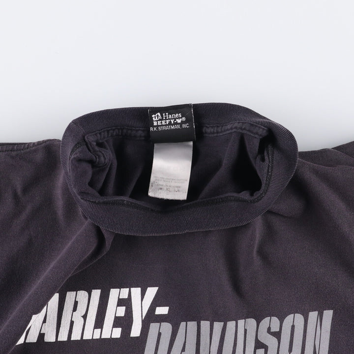 00'S Harley-Davidson Motorcycle Bike T-shirt Made in USA Men's XL cotton black type Vintage Second Hand