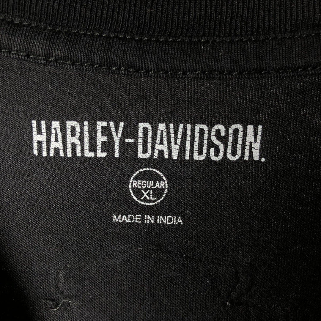 Harley-Davidson Long Sleeve T-Shirt, Men's XL Size cotton black type Vintage Second Hand