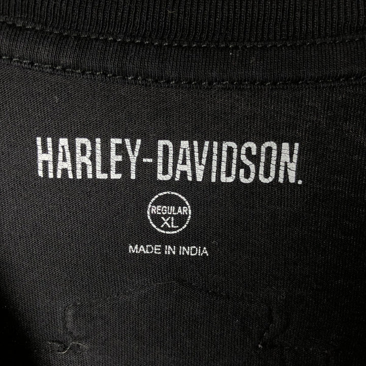 Harley-Davidson Long Sleeve T-Shirt, Men's XL Size cotton black type Vintage Second Hand