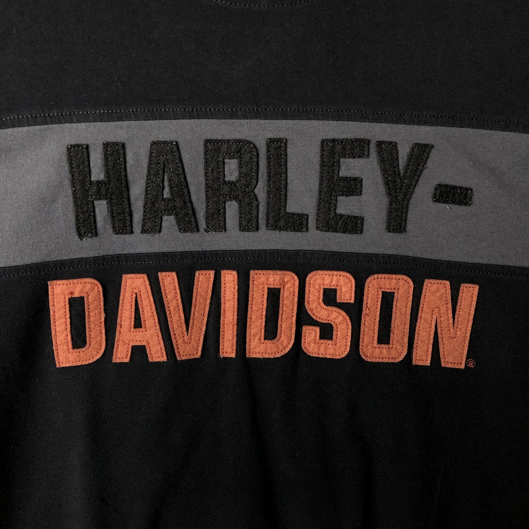 Harley-Davidson Long Sleeve T-Shirt, Men's XL Size cotton black type Vintage Second Hand