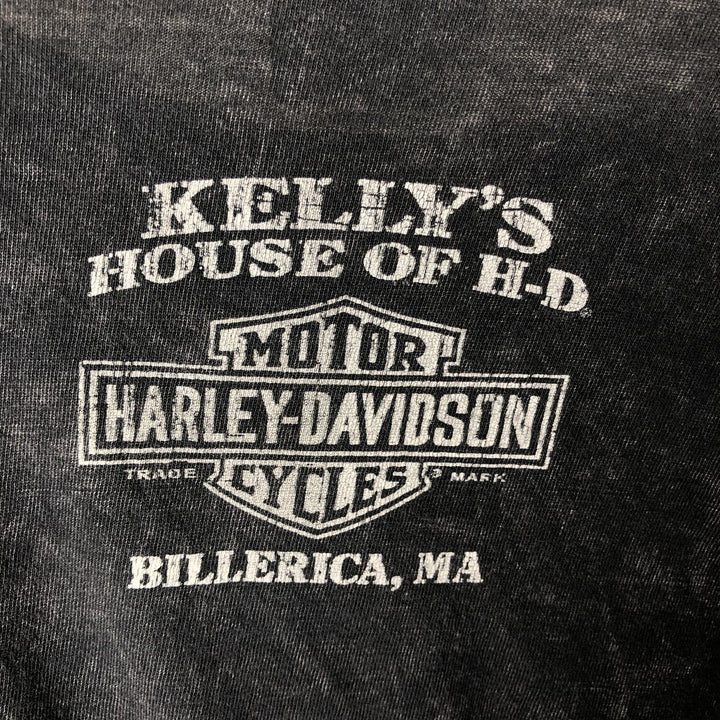 00'S Harley-Davidson Eagle Pattern Stars and Stripes Large Print Long T-Shirt Long T Men's M size cotton black type Vintage Second Hand