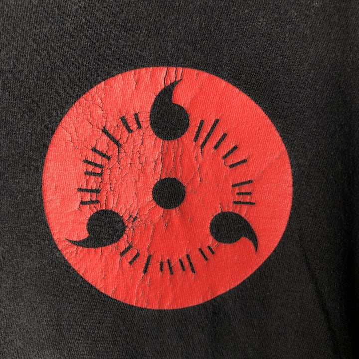 NARUTO Sasuke Uchiha Long T-shirt, Men's XL size cotton black type Vintage Second Hand