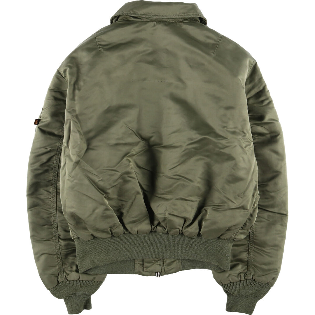 Civilian Alpha B-15 Type Padded Military Flight Jacket, Men's Size L Nylon Khaki type sage green Vintage Second Hand