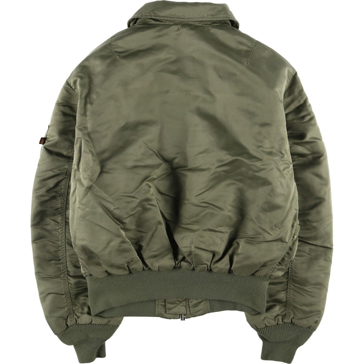 Civilian Alpha B-15 Type Padded Military Flight Jacket, Men's Size L Nylon Khaki type sage green Vintage Second Hand