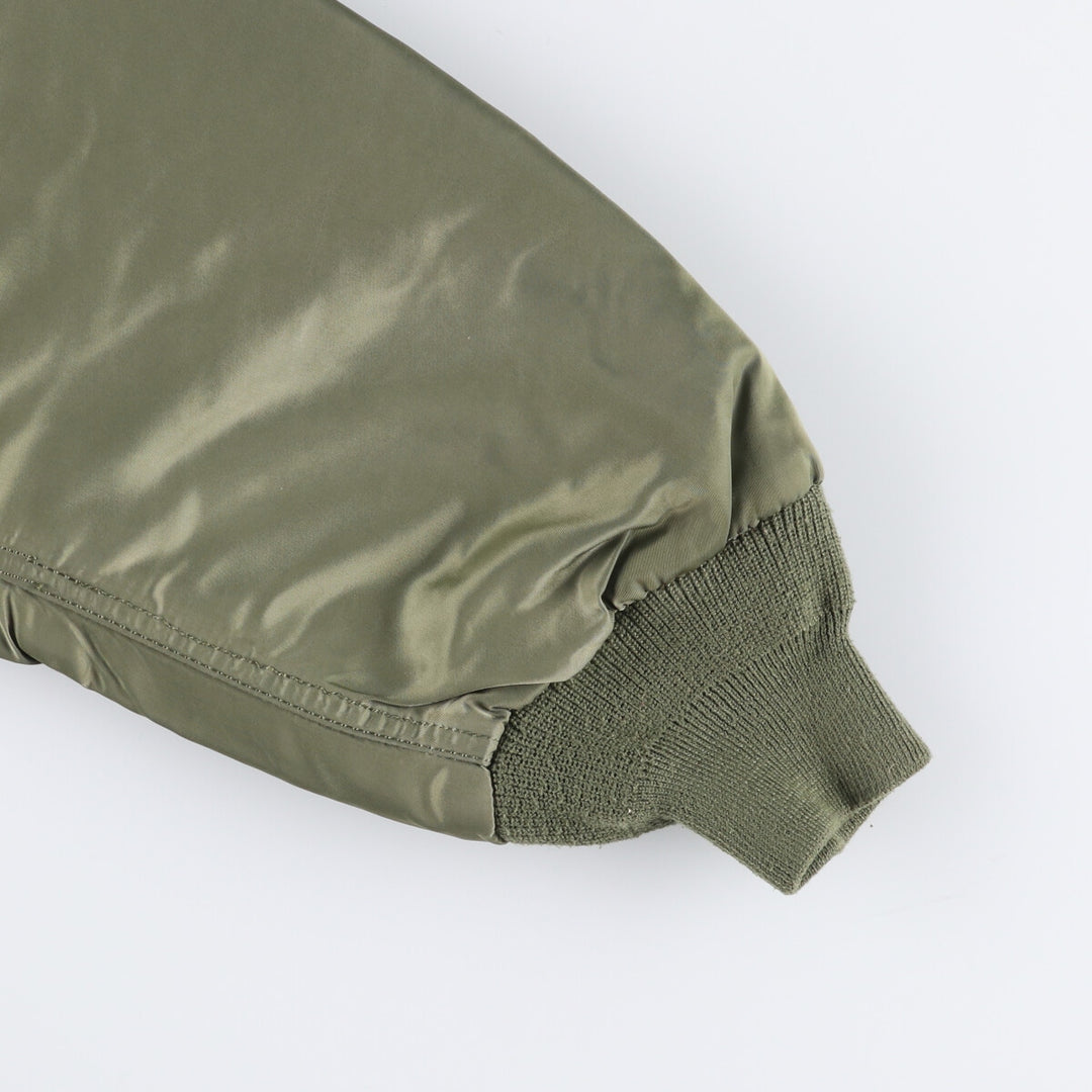 Civilian Alpha B-15 Type Padded Military Flight Jacket, Men's Size L Nylon Khaki type sage green Vintage Second Hand