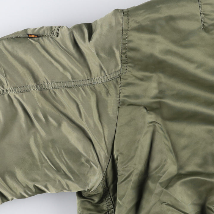 Civilian Alpha B-15 Type Padded Military Flight Jacket, Men's Size L Nylon Khaki type sage green Vintage Second Hand