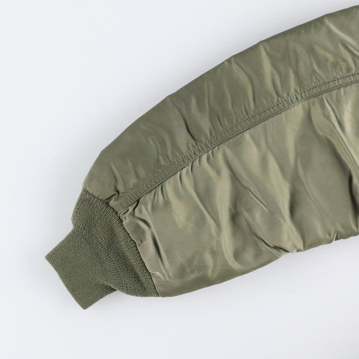 Civilian Alpha B-15 Type Padded Military Flight Jacket, Men's Size L Nylon Khaki type sage green Vintage Second Hand